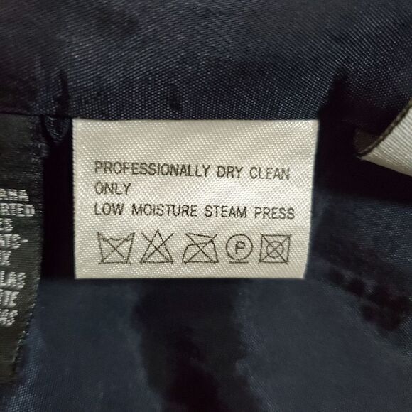 LIZ CLAIBORNE one-button blue wool blazer 4 - Picture 9 of 11